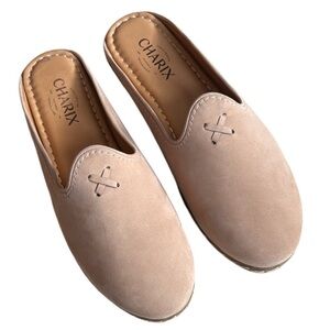 Charix Women's Slip-On Suede Mules size 8- Beige/Nude